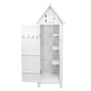 Wooden Garden Storage Shed - White