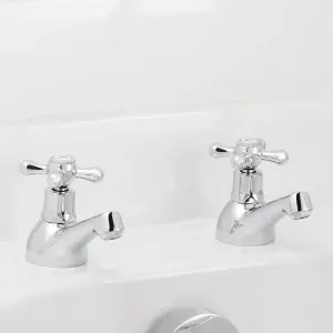 GoodHome Etel Bath Pillar Tap, Pack of 2