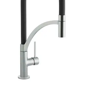 Cookology GIGLIO Pull Out Kitchen Tap with Single Side Lever - Brushed Black