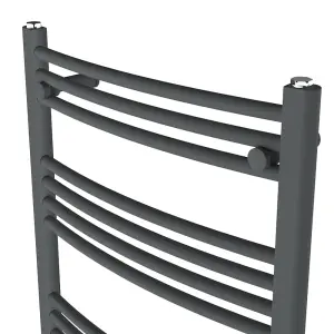 Rinse Curved Bathroom Heated Towel Rail Warmer Radiator Central Heating Anthracite - 1000x600mm