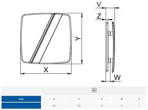 Awenta 100mm Pull Cord LINEA Extractor Fan White ABS Front Panel Wall Ceiling Ventilation