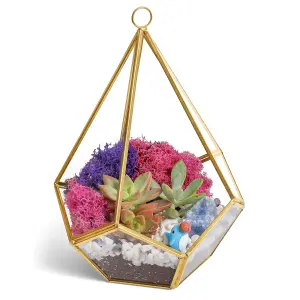 Geometric Planter Pot Grass Flowerpot Garden Home Decor Diamond Indoor / Out UK