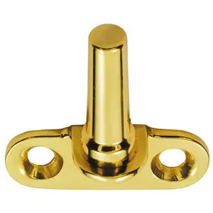 Flush Fitting Cranked Window Casement Pin 25mm Fixing Centres Polished Brass