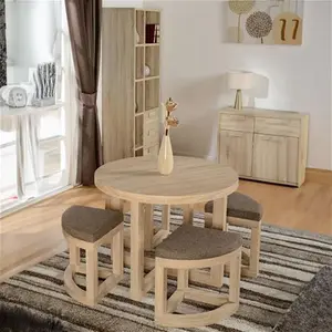 Seconique Cambourne Stowaway 4 Seater Dining Set Oak Effect And Brown