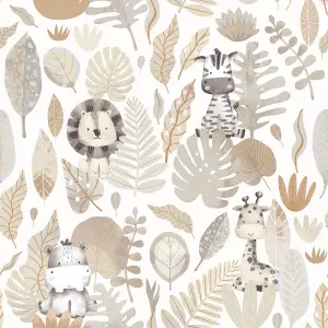 Galerie Little Explorers 2 Silve Savannah Jungle Wallpaper Roll