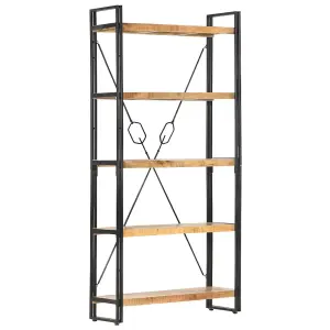 Berkfield 5-Tier Bookcase 90x30x180 cm Solid Mango Wood