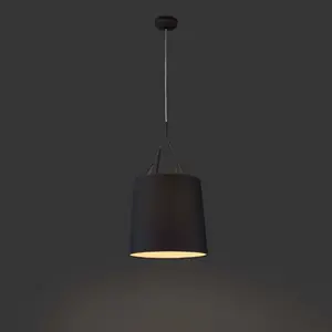 Luminosa Tree 1 Light Ceiling Pendant Black with Shade, E27