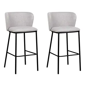 Beliani Modern Set of 2 Bar Chairs MINA Grey