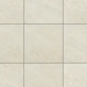 Quartzite Beige Matt Stone effect Textured Porcelain Outdoor Floor Tile, Pack of 2, (L)600mm (W)600mm