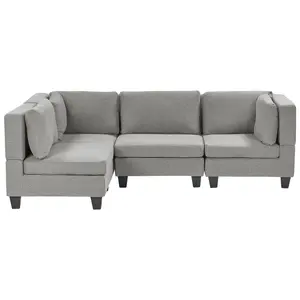 Corner Sofa UNSTAD Light Grey Fabric Right Hand