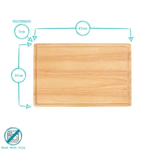 Wooden Butchers Block Chopping Board - 45cm x 30cm