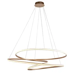 Luminosa Imola Pendant Ceiling Light Satin Gold Paint & White Silicone