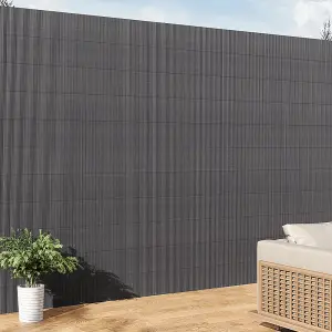 200cm W x 300cm L Sun-blocked Privacy Fence Screen Panels Dark Grey