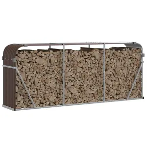 Log Holder Brown 234x45x100 cm Galvanised Steel