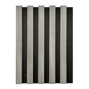 Light Grey Laminate Acoustic Wall Panel 2400mm x 600mm (Black Felt)