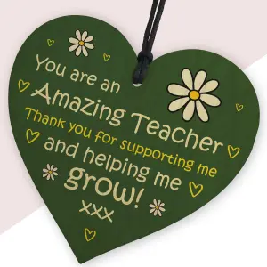 Red Ocean Teacher Appreciation Gifts - Teacher Gifts - An Amazing Teacher - Wooden Heart Sign - Nursery Preschool High School