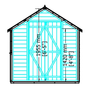 8 x 6 Shed Super Value Overlap - Apex Wooden Bike Store / Garden Shed - Windowless - Double Doors - 8ft x 6ft (2.39m x 1.83m)