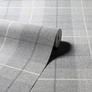 Arthouse Country Tartan Grey Wallpaper