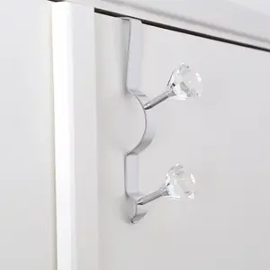 Essentials by Premier Over Door Clear Diamantes Double Hook