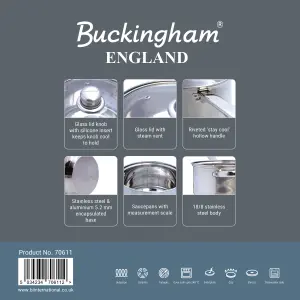 Buckingham Premium Induction Stainless Steel  Saucepan 20 cm/ 3.8 L