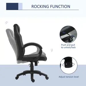 Vinsetto Racing Gaming Chair Swivel Home Office Gamer Chair with Wheels Gray