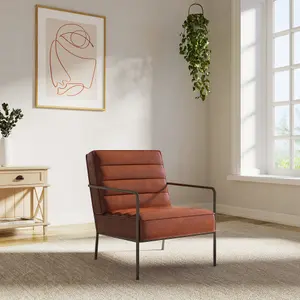 Bookham Accent Chair in PU Rust