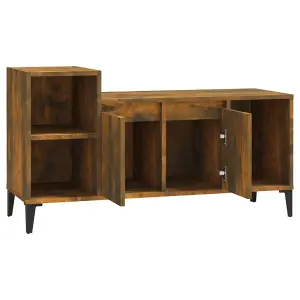 Berkfield TV Cabinet Smoked Oak 100x35x55 cm Engineered Wood