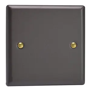 Varilight Single Blank Plate Vogue Slate Grey