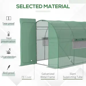 Outsunny 3 x 2M Walk-in Garden Polytunnel Greenhouse Galvanised Steel W/ Door