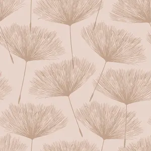 Holden Decor Glistening Fleur Blush Pink Linear Floral Smooth Wallpaper