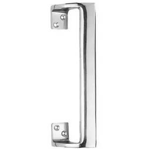 Cranked Oval Grip Door Pull Handle 225mm Length 46.5mm Proj Polished Chrome