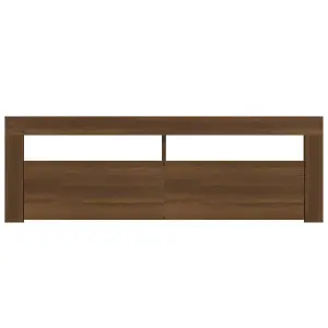 vidaXL TV Cabinet with LED Lights Brown Oak 120x35x40 cm