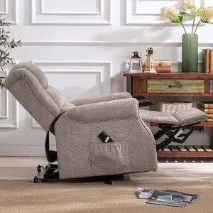 Ashfield Electric Fabric Single Motor Riser Rise Recliner Lift Mobility Tilt Chair Mocha