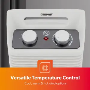 Geepas 2000W Fan Heater With Adjustable Thermostat