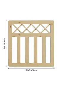 Cross Top Wooden Fence Door for Yard and Garden Entry 90cm W x 90cm H