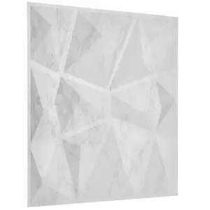 3D Wall Panels Adhesive Included - 6 Sheets Cover 16.15ft²(1.5m²) Interior Cladding Panels -  Diamond Design in Matte Light Grey