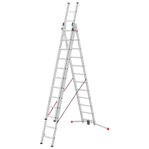 HAILO S100 ProfiLOT Pedal Adjustment Combination Ladder - 3 x 12 Rungs