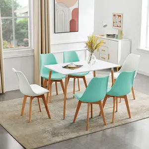 Nero Upholstered Dining Chair (Set of 6) Mint Green/White