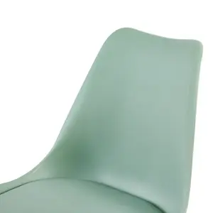 Nero Upholstered Dining Chair (Set of 2) Mint Green / Beech