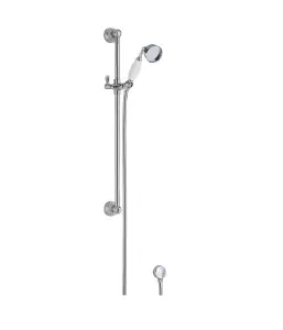 Traditional Slide Rail Shower Kit with Outlet Elbow - Chrome/White