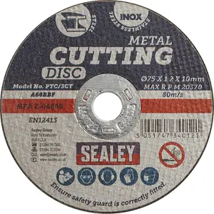 75mm Heavy Duty Metal Cutting Disc for Angle Grinders - 10mm Bore