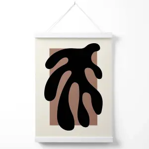 Matisse Floral Cutout Cream and Brown Poster with Hanger / 33cm / White