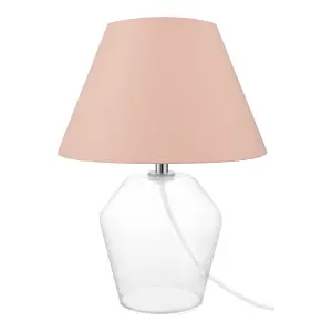 Pink & Clear Glass LED Table lamp