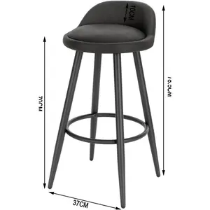 Ackeron 70Cm Bar Stool (Set of 2) Anthracite