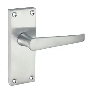 Timco - Victorian Straight Latch Handles  - Satin Chrome (Size 114 x 42 - 2 Pieces)