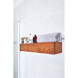 Lulger Floating Shelf with Reclaimed Wood Dark Walnut / 10cm H x 86cm W x 14.5cm D