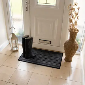  Non-Slip Indoor Door Mat Black / Rectangle W50 x L80 cm