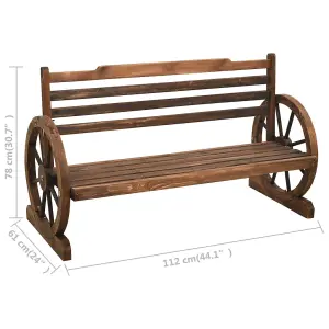 Berkfield Garden Bench 112 cm Solid Firwood