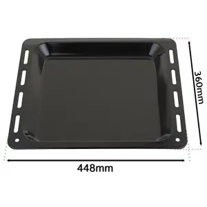 SPARES2GO Oven Baking Tray Large Enamelled Pan Cooker Stove (448mm x 360mm x 25mm)