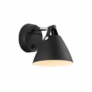 Nordlux DFTP Strap 15 Indoor Bedroom Living Dining Hallway Wall Light In Black (Height) 17cm